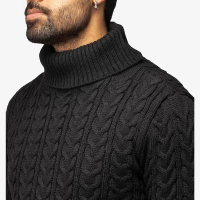 X RAY Men's Cable Knit Roll Neck Sweater(Available In Big & Tall) 4 X RAY Men's Cable Knit Roll Neck Sweater(Available In Big & Tall) - Image 4
