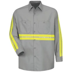Red Kap® Long Sleeve Enhanced Visibility Industrial Work Shirt