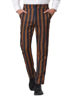 Lars Amadeus Men's Classic Fit Flat Front Business Work Prom Striped Pants -Refrigiwear Sale Shop GUEST 05e507ec 82ee 4fcd 8e12 cb01882a1ccc