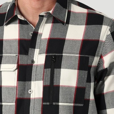 Wrangler Men's Regular Fit ATG Plaid Long Sleeve Button-Down Shirt 4 Wrangler Men's Regular Fit ATG Plaid Long Sleeve Button-Down Shirt - Image 4