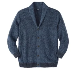 KingSize Men's Big & Tall Shaker Knit Shawl-Collar Cardigan Sweater