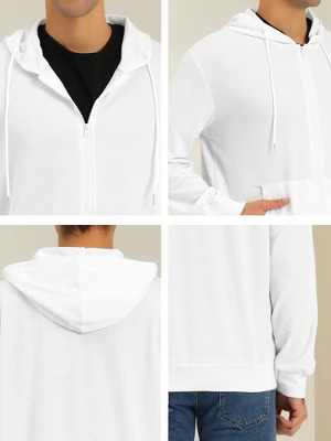 Lars Amadeus Men's Zip Up Long Sleeves Solid Color Knit Hooded Jackets 5 Lars Amadeus Men's Zip Up Long Sleeves Solid Color Knit Hooded Jackets - Image 5