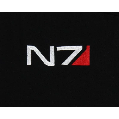 Mass Effect Men's N7 Logo Embroidered Gamer Pullover Hoodie 2 Mass Effect Men's N7 Logo Embroidered Gamer Pullover Hoodie - Image 2