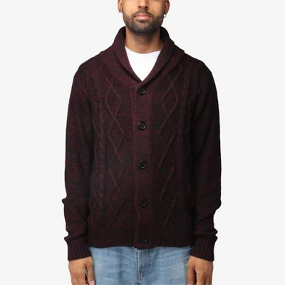 X RAY Men's Shawl Collar Cable Knit Cardigan 7 X RAY Men's Shawl Collar Cable Knit Cardigan - Image 7