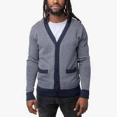 X RAY Men's Herringbone Cardigan Sweater 5 X RAY Men's Herringbone Cardigan Sweater - Image 5