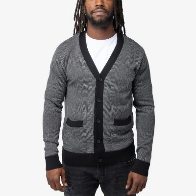 X RAY Men's Herringbone Cardigan Sweater 6 X RAY Men's Herringbone Cardigan Sweater - Image 6