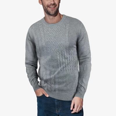 X RAY Men's Crewneck Mixed Texture Sweater 6 X RAY Men's Crewneck Mixed Texture Sweater - Image 6