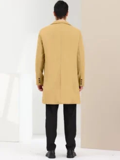 Lars Amadeus Men's Single Breasted Lapel Collar Mid-Length Solid Overcoat -Refrigiwear Sale Shop GUEST 22164ded 4066 4127 8f03 a5e19e2fe836