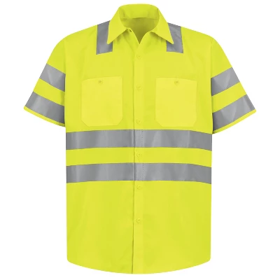 Red Kap® Men's Hi-Visibility Short Sleeve Work Shirt - Type R, Class 3 1 Red Kap® Men's Hi-Visibility Short Sleeve Work Shirt - Type R, Class 3