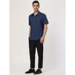 Lars Amadeus Men Short Sleeves Cotton Polka Dots Button Up Shirt -Refrigiwear Sale Shop GUEST 27632818 ad03 4bd8 8a21 fc31c5c56efd