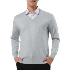Lars Amadeus Men's Solid Color Knitted Long Sleeves V Neck Pullover Sweater -Refrigiwear Sale Shop GUEST 27fa558a ff7b 4288 8a63 8274cd1c504b