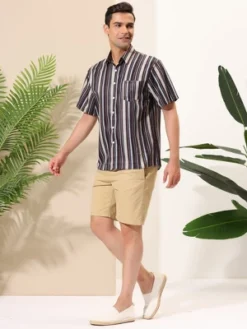 Lars Amadeus Men's Casual Summer Beach Short Sleeves Button Down Striped Shirt 11 Lars Amadeus Men's Casual Summer Beach Short Sleeves Button Down Striped Shirt -Refrigiwear Sale Shop GUEST 29fc4409 5d64 4cef ab58 da4627836404