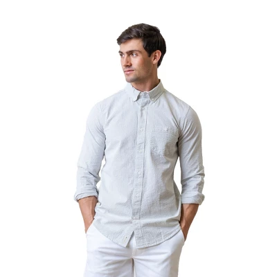 Hope & Henry Mens' Organic Cotton Seersucker Button Down Shirt 5 Hope & Henry Mens' Organic Cotton Seersucker Button Down Shirt - Image 5