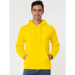 Lars Amadeus Men's Plush Lined Pullover Hoodie Solid Long Sleeves Hooded Sweatshirts With Pocket