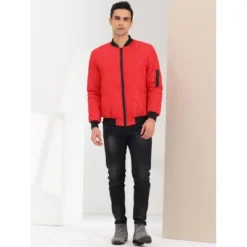 Lars Amadeus Men's Puffer Coat Lightweight Zip Up Quilted Baseball Bomber Jacket