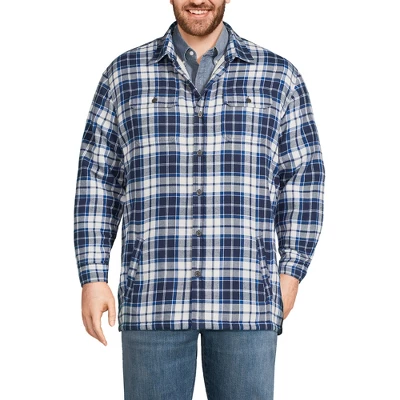 Lands' End Men's Traditional Fit High Pile Fleece Lined Flannel Shirt Jacket 5 Lands' End Men's Traditional Fit High Pile Fleece Lined Flannel Shirt Jacket - Image 5