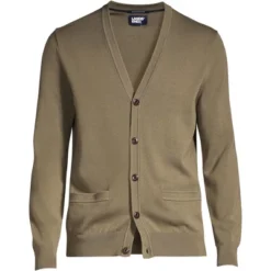 Lands' End Men's Fine Gauge Supima Cotton V-Neck Cardigan Sweater -Refrigiwear Sale Shop GUEST 368b79d7 4501 4db1 a6e7 3027b2fc2a7e