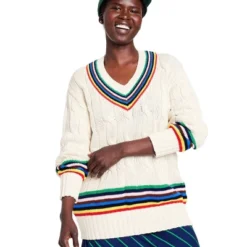 Adult Croquet Stripe Cable Knit Sweater - Rowing Blazers X Target
