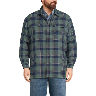 Lands' End Men's Traditional Fit High Pile Fleece Lined Flannel Shirt Jacket 4 Lands' End Men's Traditional Fit High Pile Fleece Lined Flannel Shirt Jacket - Image 4