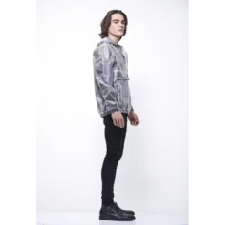 Members Only Mens Printed Camo Transluscent Pullover Half Zip Layering Jacket