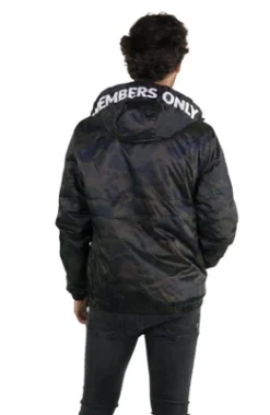 Members Only Mens Camo Pullover Half Zip Jacket