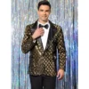 Lars Amadeus Men's Prom Party Shiny Sequin Tuxedo Blazer