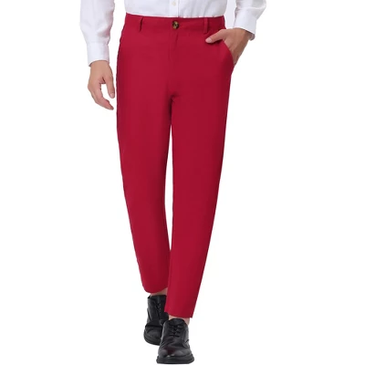 Lars Amadeus Men's Straight Fit Flat Front Chino Solid Color Dress Pants 6 Lars Amadeus Men's Straight Fit Flat Front Chino Solid Color Dress Pants - Image 6