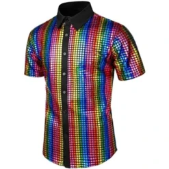 Lars Amadeus Men's Button Down Short Sleeves Costume Disco Shiny Metallic Shirt 9 Lars Amadeus Men's Button Down Short Sleeves Costume Disco Shiny Metallic Shirt -Refrigiwear Sale Shop GUEST 3ffb4a31 5a4f 4d86 b3bf 17237dbad97a