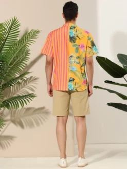 Lars Amadeus Men's Striped Shirt Point Collar Button Up Flower Print Summer Hawaiian Floral Patchwork Shirt 12 Lars Amadeus Men's Striped Shirt Point Collar Button Up Flower Print Summer Hawaiian Floral Patchwork Shirt -Refrigiwear Sale Shop GUEST 433fc027 9488 45fd 9122 5f66e96571e0