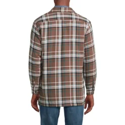 Lands' End Men's Traditional Fit High Pile Fleece Lined Flannel Shirt Jacket