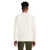 Lands' End Men's Cotton Blend Aran Cable Crew Neck Sweater