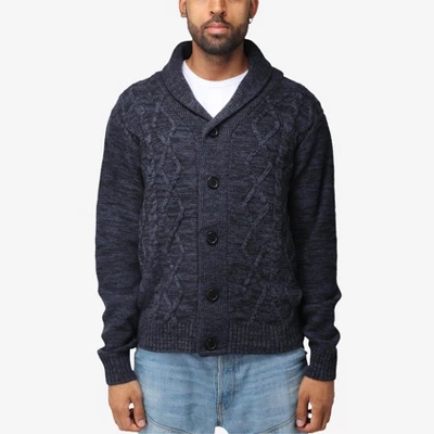 X RAY Men's Shawl Collar Cable Knit Cardigan 9 X RAY Men's Shawl Collar Cable Knit Cardigan - Image 9