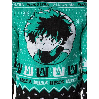 My Hero Academia Men's Plus Ultra Deku Izuku Midoriya Ugly Sweater Pullover 3 My Hero Academia Men's Plus Ultra Deku Izuku Midoriya Ugly Sweater Pullover - Image 3