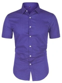 Lars Amadeus Men Short Sleeves Cotton Polka Dots Button Up Shirt -Refrigiwear Sale Shop GUEST 4b888e3f 32e3 4239 aa0c 35692aa21cc9