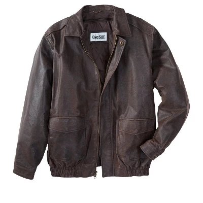 KingSize Men's Big & Tall Leather Aviator Jacket 3 KingSize Men's Big & Tall Leather Aviator Jacket - Image 3