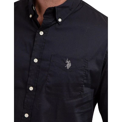 U.S. Polo Assn. Men's Solid Stretch Poplin Long Sleeve Button Down Shirt 2 U.S. Polo Assn. Men's Solid Stretch Poplin Long Sleeve Button Down Shirt - Image 2