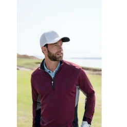 Cutter & Buck Traverse Colorblock Stretch Quarter Zip Mens Pullover