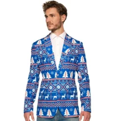 Suitmeister Men's Christmas Blazer - Christmas Blue Nordic Jacket - Blue -Refrigiwear Sale Shop GUEST 5021a578 0095 4f34 96e0 59b1c3c4d0ff