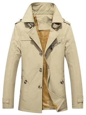 Lars Amadeus Men's Trench Jacket Single Breasted Notch Lapel Winter Coat 7 Lars Amadeus Men's Trench Jacket Single Breasted Notch Lapel Winter Coat - Image 7