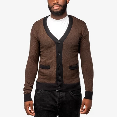 X RAY Men's Herringbone Cardigan Sweater 8 X RAY Men's Herringbone Cardigan Sweater - Image 8