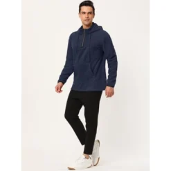 Lars Amadeus Men's Half Zip Hoodie Drawstring Fleeced Pullover Hooded Sweatshirt -Refrigiwear Sale Shop GUEST 54c5e18b c9f0 4592 91f5 af0a6aebc87c