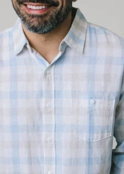 Hope & Henry Mens' Linen Long Sleeve Button Down Shirt