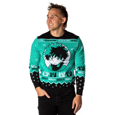 My Hero Academia Men's Plus Ultra Deku Izuku Midoriya Ugly Sweater Pullover 4 My Hero Academia Men's Plus Ultra Deku Izuku Midoriya Ugly Sweater Pullover - Image 4