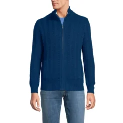 Lands' End Men's Cotton Drifter Zip Cardigan
