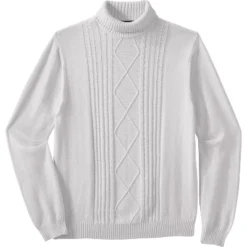 Liberty Blues Men's Big & Tall ™ Shoreman's Cable Knit Turtleneck Sweater