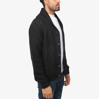 X RAY Men's Shawl Collar Cable Knit Cardigan 3 X RAY Men's Shawl Collar Cable Knit Cardigan - Image 3