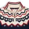 Hope & Henry Men's Half Zip Raglan Fair Isle Sweater