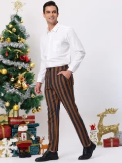 Lars Amadeus Men's Classic Fit Flat Front Business Work Prom Striped Pants -Refrigiwear Sale Shop GUEST 5bc9e7dd da28 4581 90e5 a40f9ce37e03