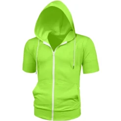Lars Amadeus Men's Hoodies Solid Color Zip Up Short Sleeve Jackets With Hood -Refrigiwear Sale Shop GUEST 5cd10352 cd1b 453e aa30 c96b7dd80bd8