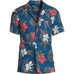 Lands' End Men's Traditional Fit Short Sleeve Camp Collar Hawaiian Shirt -Refrigiwear Sale Shop GUEST 5ceb8dcb bf8d 487a 9aff 601d197409dc